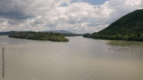 River Danube Bend Szentendre Island tip aerial view photo