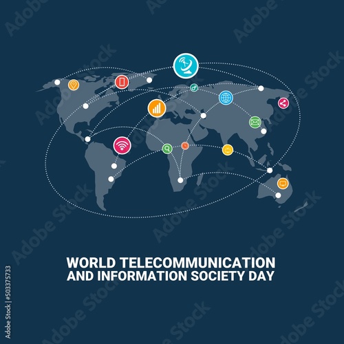 World Telecommunication and Information Society, banner and template design. vector illustration.