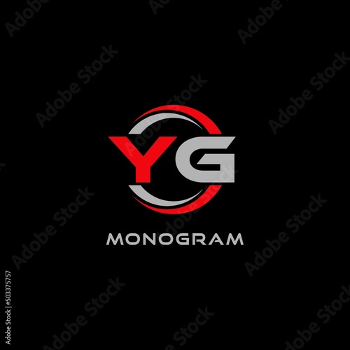 Letter YG logo combined with circle line, creative modern monogram logo style photo