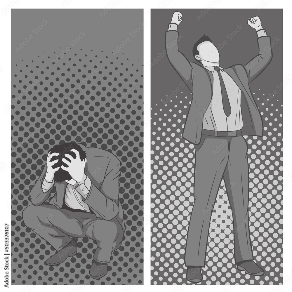 Business concept for competition win and lost. Business concept for competition win and lost.