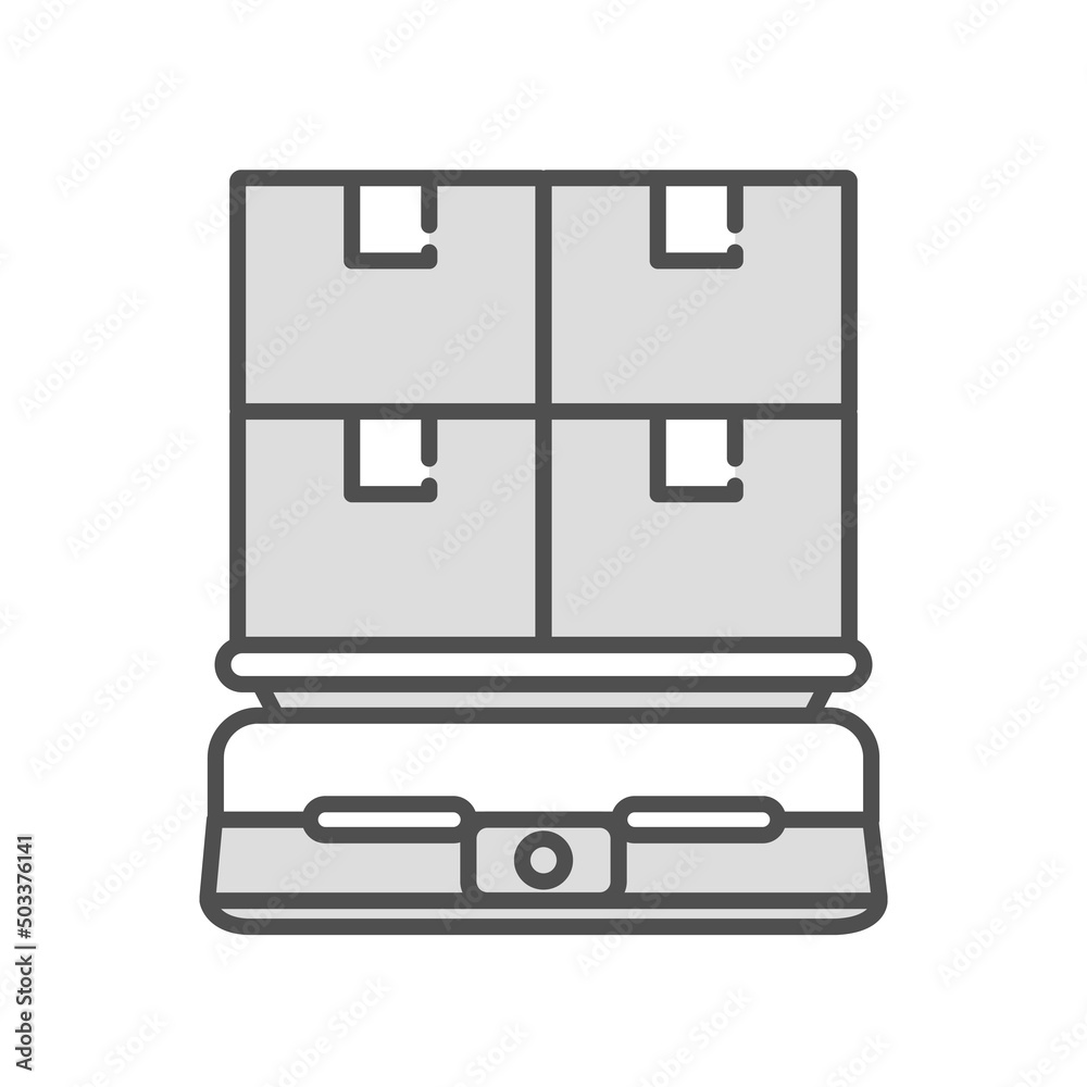 段ボール箱を運ぶ自動運搬ロボットのイラスト。 段ボール箱を運ぶ自動運搬ロボットのイラスト。