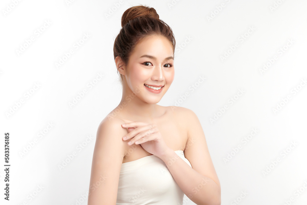 Beautiful young asian woman with clean fresh skin on white background, Face care, Facial treatment, Cosmetology, beauty and spa, Asian women portrait. Beautiful young asian woman with clean fresh skin on white background, Face care, Facial treatment, Cosmetology, beauty and spa, Asian women portrait.