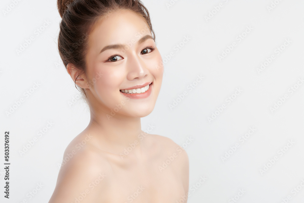 Beautiful young asian woman with clean fresh skin on white background, Face care, Facial treatment, Cosmetology, beauty and spa, Asian women portrait. Beautiful young asian woman with clean fresh skin on white background, Face care, Facial treatment, Cosmetology, beauty and spa, Asian women portrait.