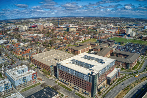 Fototapeta Naklejka Na Ścianę i Meble -  Aerial View of a large public University in Lincoln, Nebraska
