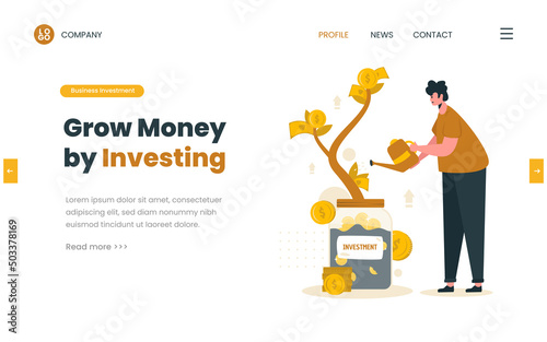 Grow money tree concept for financial investment business