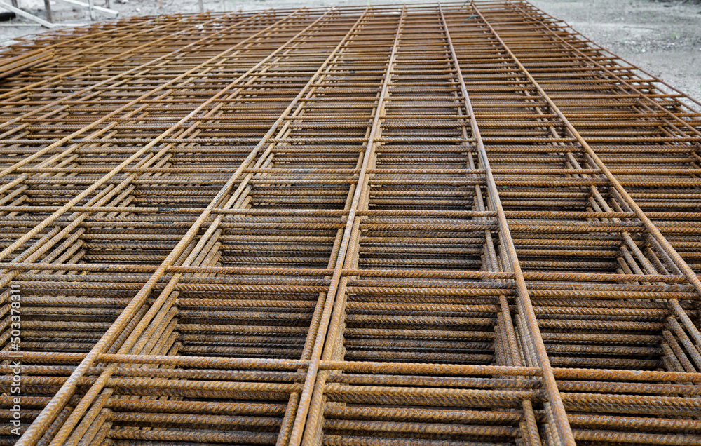 Steel framework in construction site Steel framework in construction site