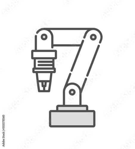 Industrial robot. Clip art of arm type robot.