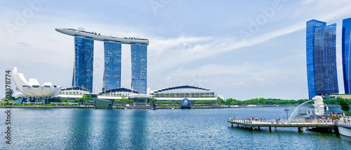 panoramic landscape scenery of Singapore downtown