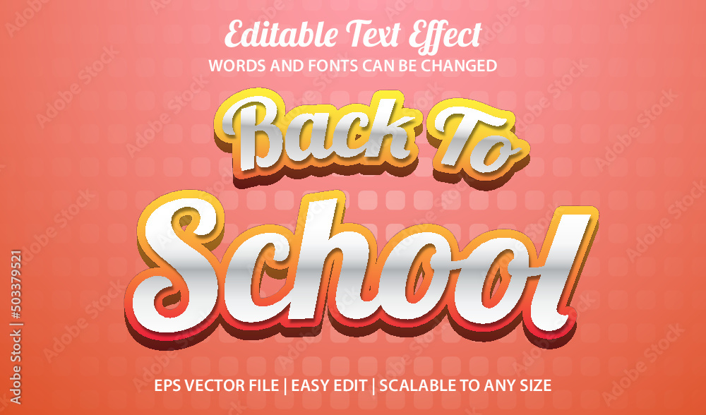 school style vector text effects