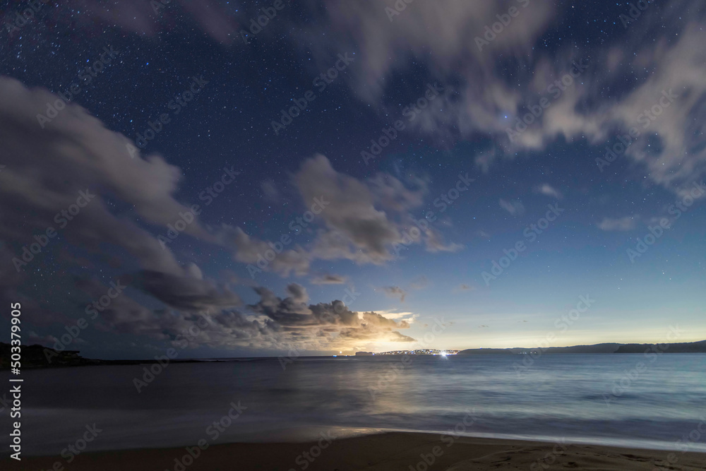 The night sky at the beach