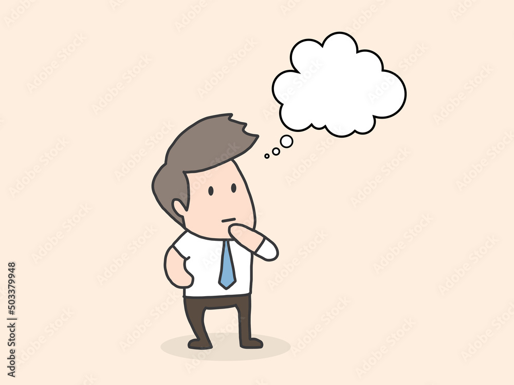 businessman thinking character vector design. businessman thinking character vector design.