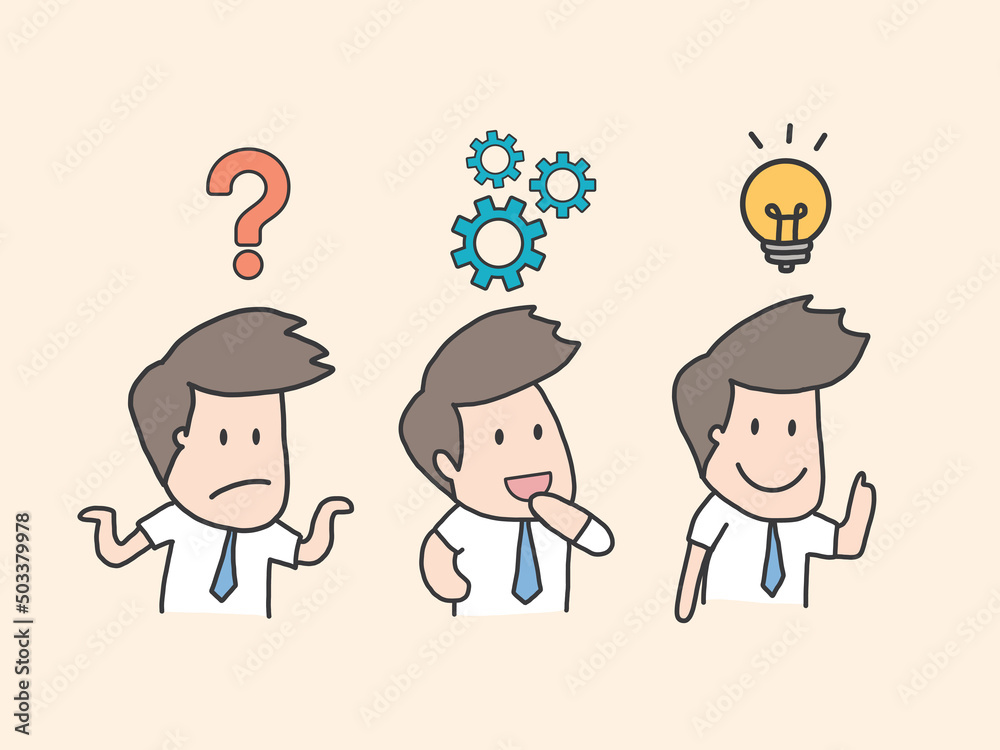 good looking businessman thinking and search for idea process. good looking businessman thinking and search for idea process.