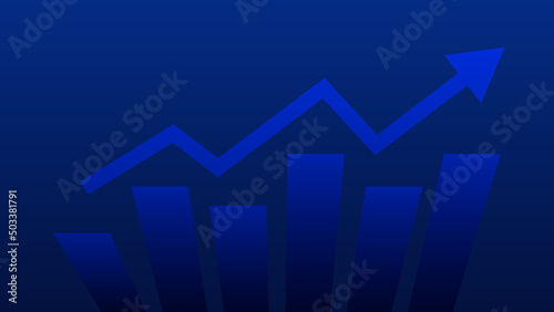 finance background concept. bar chart with uptrend arrow show stock market price analysis for investment