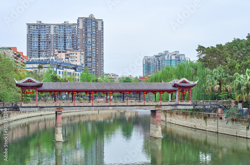 Canglang Bridge near Baihuatan Park in Chengdu