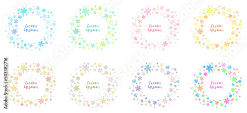 Colorful watercolor decoration frames set (vector)