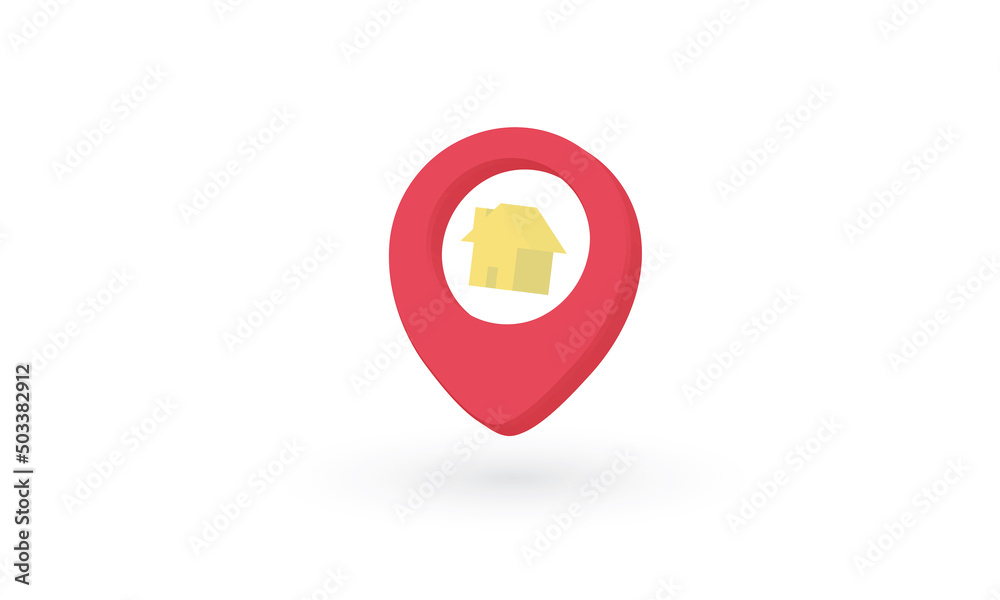 Minimal city map navigation sign with little house, Home location sign pin point Minimal city map navigation sign with little house, Home location sign pin point