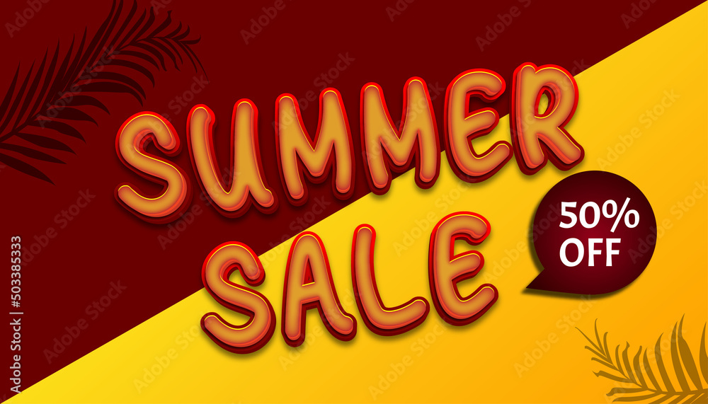 Editable Text Effect, Summer sale Text Style