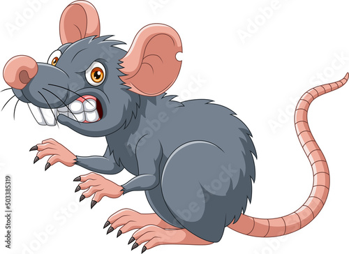 Cartoon rat with angry expression