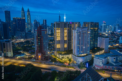 Kuala Lumpur, Malaysia cityscape during sun dawn and blue hours