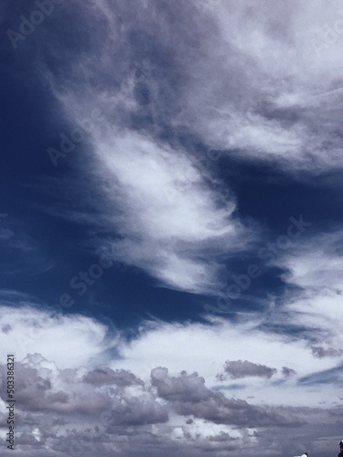 Blue calm cloudy sky © Juliya Vitsenko
