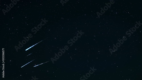Meteor group effect 4K video (background transparent)