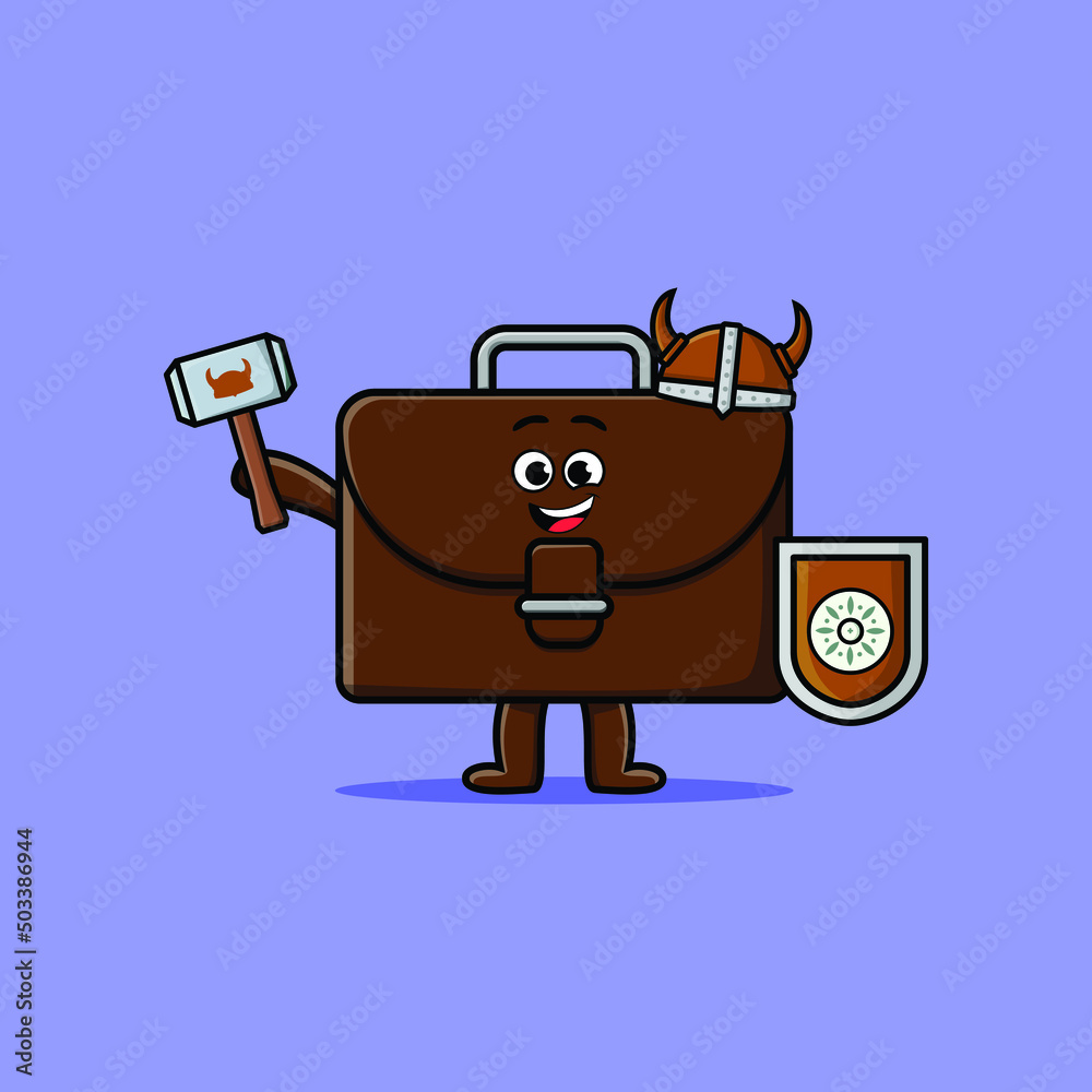 Cute cartoon pirate suitcase with hook hand in 3d modern style design Cute cartoon pirate suitcase with hook hand in 3d modern style design