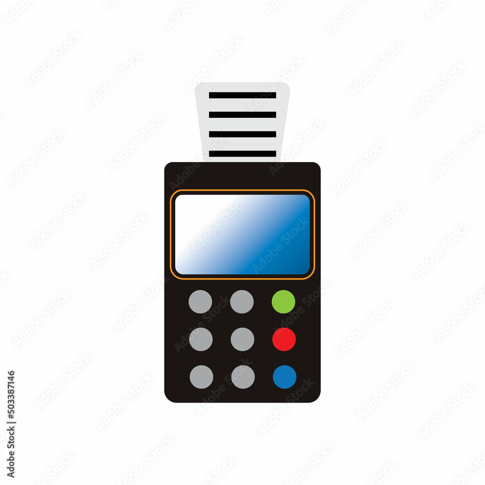 Credit card machine. ATM for money. Payment terminal illustration Credit card machine. ATM for money. Payment terminal illustration
