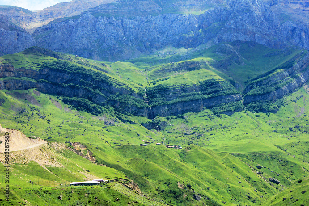 Fototapeta premium Beautiful green mountains. Shahdag