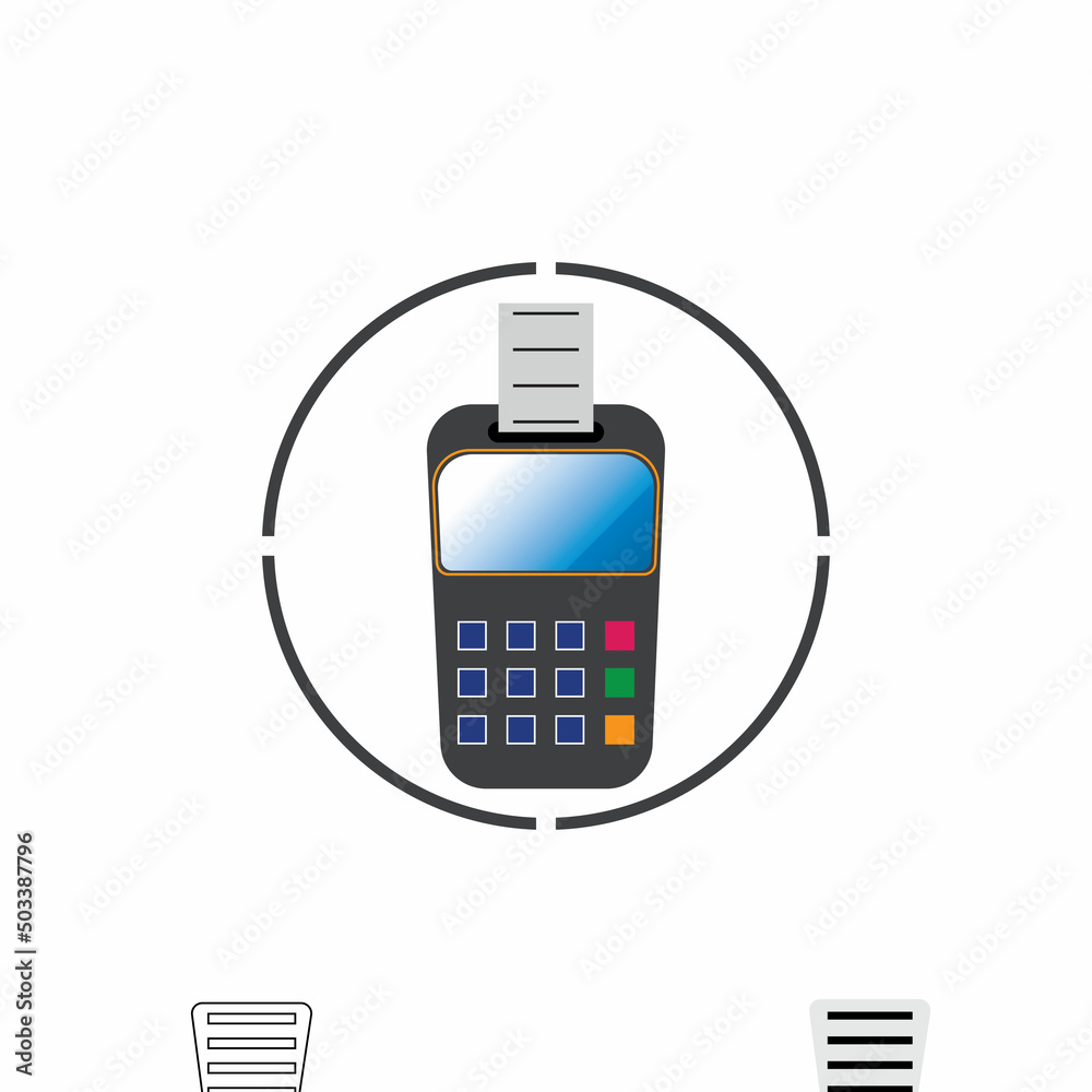 Credit card machine. ATM for money. Payment terminal illustration Credit card machine. ATM for money. Payment terminal illustration