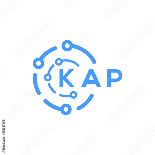 KAP technology letter logo design on white  background. KAP creative initials technology letter logo concept. KAP technology letter design.