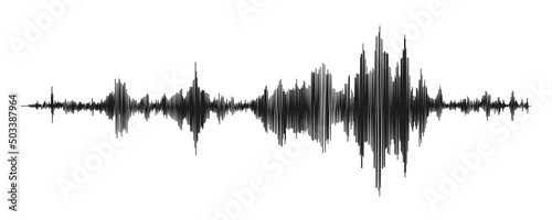 Seismograph measurement or lie detector graph. Seismic measurements with data record. Vector illustration isolated in white background photo