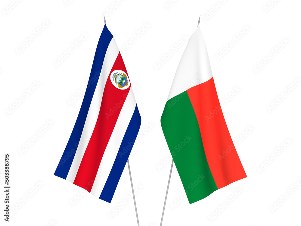 Madagascar and Republic of Costa Rica flags