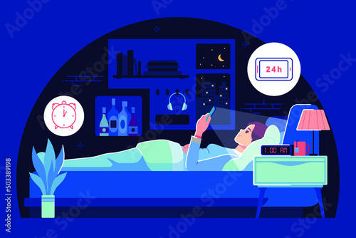 bad habits when using a smartphone illustration