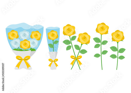 薔薇_黄色_リボン黄_父の日_セット_カラー
