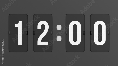 Flip timer on dark background. 3D render