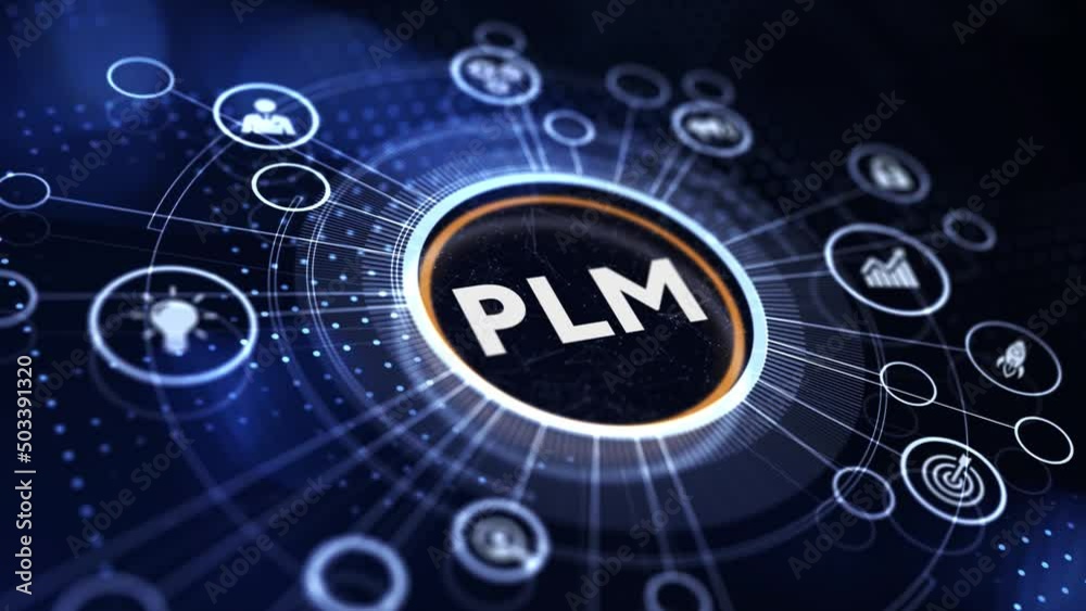 PLM Product lifecycle management system technology concept. Technology, Internet and network concept. PLM Product lifecycle management system technology concept. Technology, Internet and network concept.