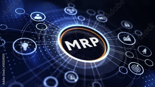 MRP Material Requirement planning Manufacturing Industry Business Process automation. photo