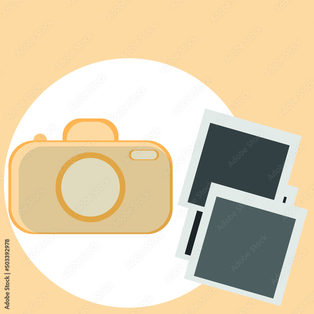 Vector image with three photos Vector image with three photos
