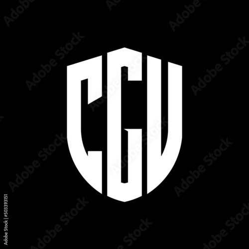 CGV letter logo design. CGV modern letter logo with black background. CGV creative  letter logo. simple and modern letter logo. vector logo modern alphabet font overlap style. Initial letters CGV    photo