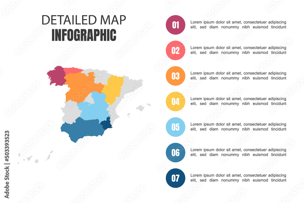 Modern Detailed Map Infographic of Spain