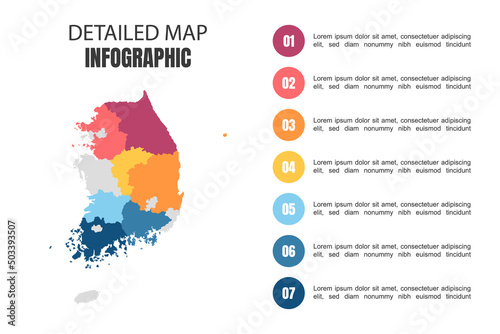 Modern Detailed Map Infographic of South Korea