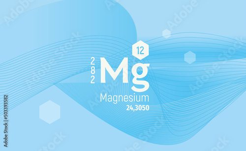 Magnesium. Chemicals, micro and macronutrients. Periodic table of Mendeleev. Microelements necessary for humans.