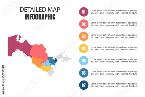 Modern Detailed Map Infographic of Uzbekistan