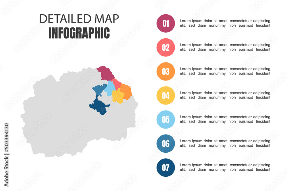 Modern Detailed Map Infographic of Macedonia Modern Detailed Map Infographic of Macedonia