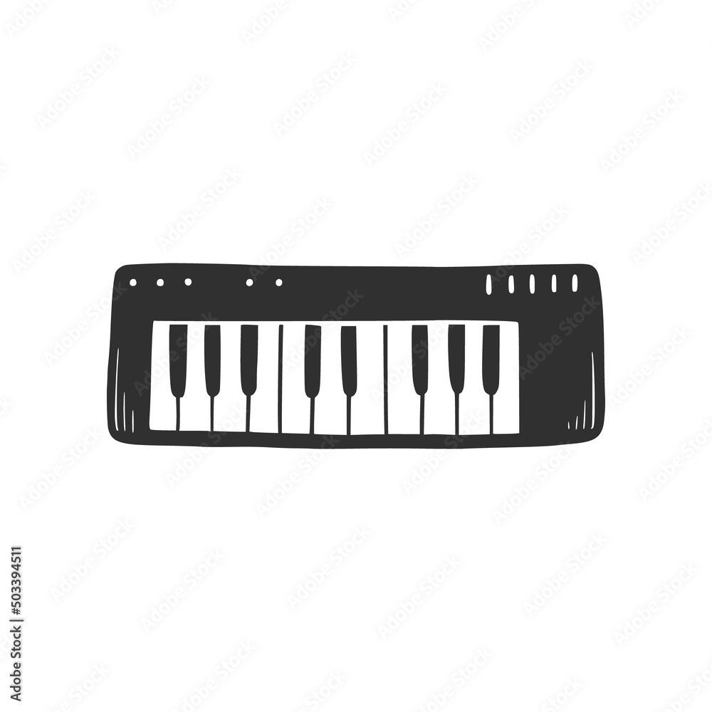 Hand drawn synthesizer. Doodle sketch style. Drawing line simple synthesizer icon. Isolated vector illustration. Hand drawn synthesizer. Doodle sketch style. Drawing line simple synthesizer icon. Isolated vector illustration.