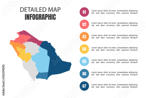 Modern Detailed Map Infographic of Saudi Arabia