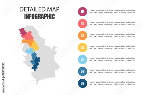 Modern Detailed Map Infographic of Serbia