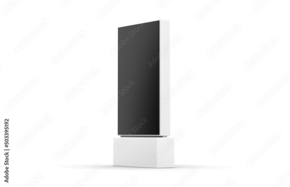 WiFi network Multi touch floor standing LCD ad display digital signage display touch monitor. 3d render illustration.