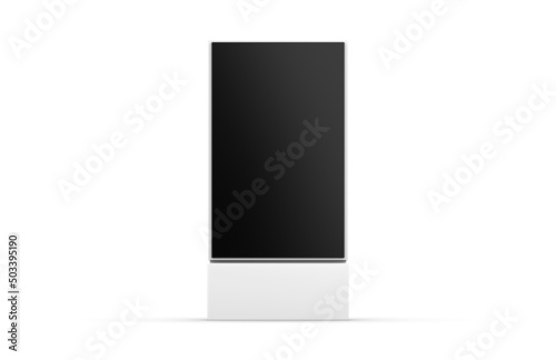 WiFi network Multi touch floor standing LCD ad display digital signage display touch monitor. 3d render illustration.