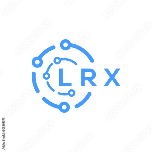 LRX technology letter logo design on white  background. LRX creative initials technology letter logo concept. LRX technology letter design. photo